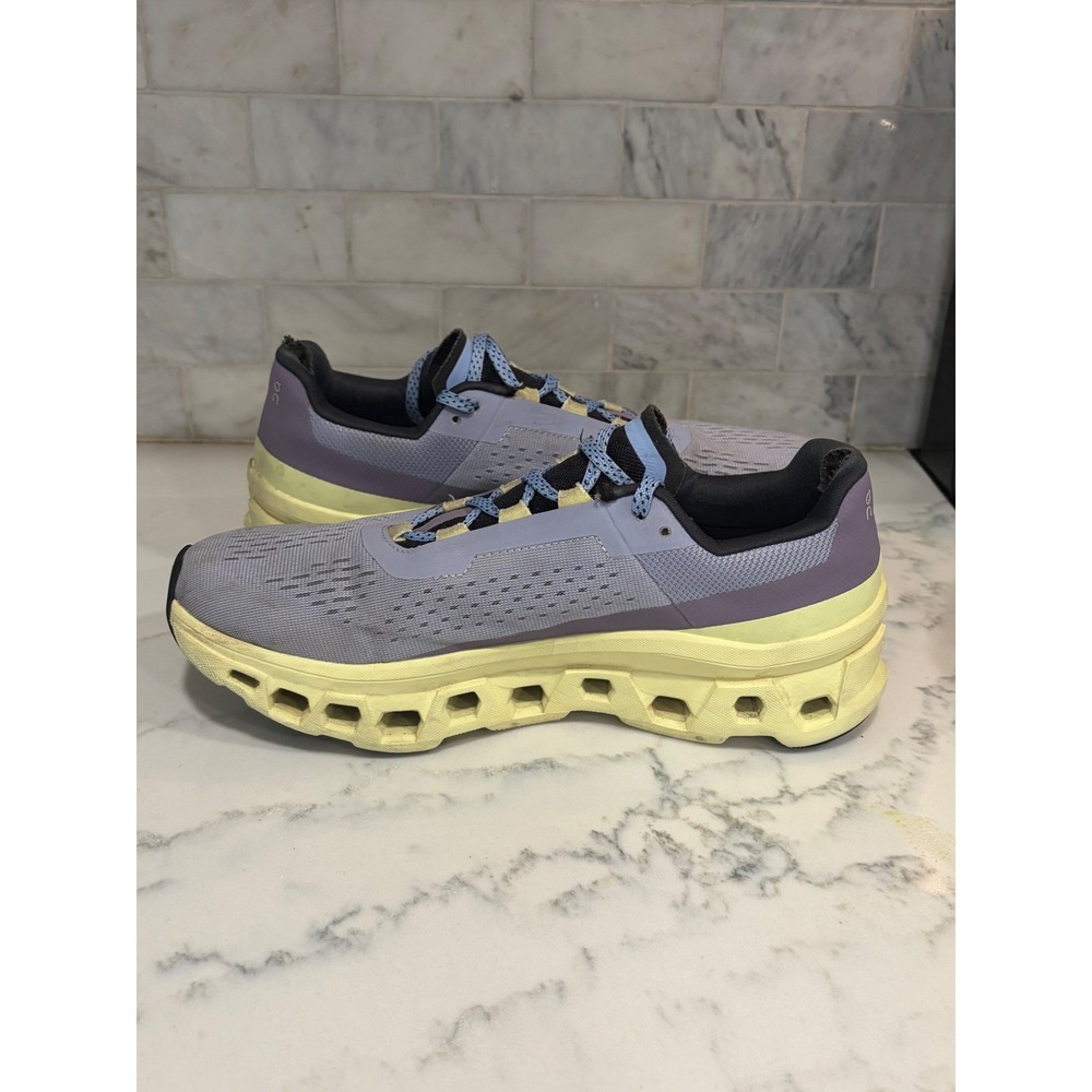 On Cloudmonster Women's Running Shoes Grey Purple Yellow US 11 EU 43 - Picture 5 of 8